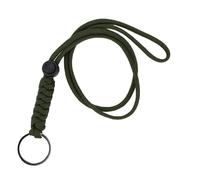 Cordon tour de cou tressé - Lanière pour clés - Robuste - Bracelet réglable - Cordon tressé réglable en longueur pour carte d'identité pour la randonnée, l'équitation, la course à pied, Vert armée