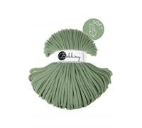 Cordon tressé Jumbo Soft - 8 mm - Cordon en coton naturel - Fil de coton - Cordon pour macramé - 100 m - Vert eucalyptus