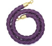 Cordon tressé pour potelets, crochets dorés, 1 pièce, 1,5 m, 12 couleurs | Cordon de barrière tressé de 32 mm pour hôtels, théâtres, mariages, réceptions, files VIP et événements sur tapis rouge