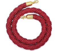 Cordon tressé pour potelets, crochets dorés, 1 pièce, 1,5 m, 12 couleurs | Cordon de barrière tressé de 32 mm pour hôtels, théâtres, mariages, réceptions, files VIP et événements sur tapis rouge