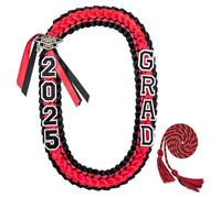 Cordon tressé réglable avec pompons à double tête pour l'obtention d'un diplôme académique et de régalia - Accessoire de début de baccalauréat - Corde tressée en polyester