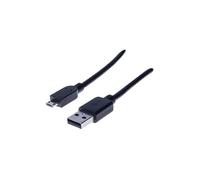 Cordon USB 2.0 type A vers micro A noir - 1,8 mètre