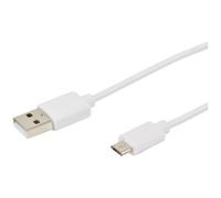 Cordon USB-A mâle - micro USB-B mâle - 1 m - blanc