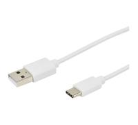 Cordon USB - ERARD - Type C mâle / USB mâle - 2 m - Blanc - Compatible Smart Charge 3A