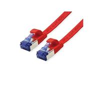 Cordon VALUE Cat.6A A) F/UTP confectionné, plat, rouge, 3 m