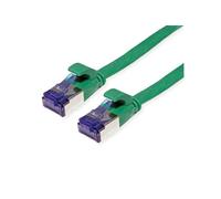 Cordon VALUE Cat.6A (Classe EA) F/UTP confectionné, plat, vert, 0,5 m