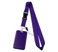 Cordon violet foncé avec porte-badge pour clés, badges, porte-clés vertical avec clip