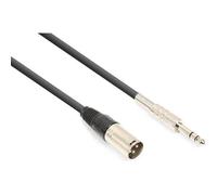 Vonyx Câble Audio Cordon XLR Mâle/Jack 6,35 Stéréo - 1,5m Noir