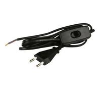 Zenitech - Cordon avec Interrupteur pour Luminaire - 1,5 m - Noir - Câble HO3VVH2-F 2x0,75 mm² - Norme CE - Câble Souple et Résistant - Idéal pour Usage Intérieur - Sécurité et Fiabilité Électrique