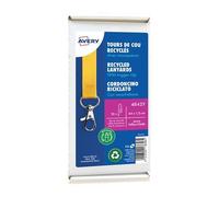 Cordons badges avery recycles mousqueton 44 cm lot de 10 coloris jaune