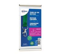 Cordons badges avery recycles mousqueton 44 cm lot de 10 coloris vert