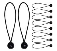 Cordons de bâche élastiques avec balles - 10 attaches élastiques pour sangle de tente de camping portable | Cordes d'arrimage avec boules pour auvents, cordes robustes pour bâche et auvents de Camping