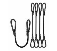 Cordons élastiques à mousqueton d'extérieur de 61 cm avec résistance maximale à la rupture de 86,2 kg, sangles élastiques noires avec crochets à mousqueton améliorés pour bagages, cargaison, brouette,