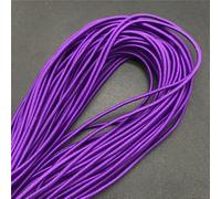 Cordons et fils pour perles, Cordon élastique rond en caoutchouc haute élasticité, 5 yards, 2 mm, for couture, bricolage, accessoires d'artisanat, 1 pièce(Deep Purple)
