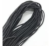 Cordons et fils pour perles, Cordon élastique rond en caoutchouc haute élasticité, 5 yards, 2 mm, for couture, bricolage, accessoires d'artisanat, 1 pièce(Black)