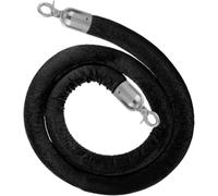 Cordons noirs en velours à mousquetons argentés, lots de 1 à 10 | Cordons de 32 mm à âme en mousse, 10 longueurs fixes, pour banques, accueils d’hôtel, théâtres, bureaux et expositions