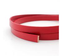 Cordons ronds en cuir de 10 mm x 2 mm, bande plate en cuir de vache véritable, bande véritable de 1 cm de large pour la fabrication de bracelets artisanaux (couleur : rouge, taille : 0,9 m)