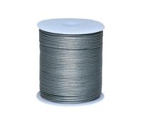 Cords Essentials Cordon rond en cuir véritable pour la fabrication de bijoux, colliers, bracelets, tressage Kumihimo, emballage, travaux manuels et projets de loisirs (gris métallisé, 1,5 mm)