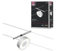 Paulmann 94476 Système à câble LED Circle Spot simple 400 lm, avec 1 ampoule de 5 W blanc chaud, chrome mat, chrome, matière plastique, métal, système d'éclairage 3000 K