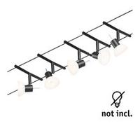 CorDuo Système sur câbles Sheela Kit de base GU5,3 max. 5x10W 230/12V Noir mat#Chrome Noir mat#Chrome G