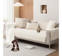 Corduroy Couch Cover Plush Sectional Sofa Covers Soft Warm Couch Cover for 3 Cushion Couch Thickened Dog Bed Cover 1-3 Seats Sofa Seat Cover Non-Slip And Washable,Curry,70*90cm/27.6*35.4in(Beige,70*90