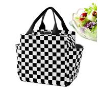 Corduroy Lunch Box, Insulated Tote Bag, 9.84x9.84x7.08 Inches Storage Tool, Portable Zipper with Secure Grip, Adult Accessory for Kids Women Men Work Travel, Kitchen Supply for Meal Prep, & Gathering