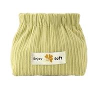 Corduroy Makeup Bag - Soft Small Cosmetic Pouch, Elastic Opening Organizer