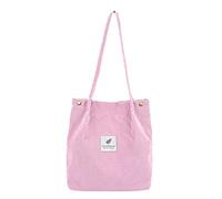 Corduroy Voyage Femmes Sac à Main Couleur Morte Mode Épaule Sac à Bandoulière Sacs à Bandoulière Dames Grand Avec Grandes Anses, Rose, Taille unique