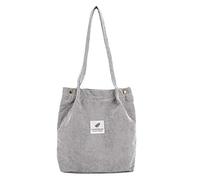 Corduroy Voyage Femmes Sac à Main Couleur Morte Mode Épaule Sac à Bandoulière Sacs à Bandoulière Dames Grand Avec Grandes Anses, gris, Taille unique