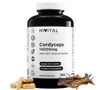 Cordyceps 14000 mg. 180 gélules végétaliennes pour 3 mois de traitement. Cordyceps Sinensis CS-4 avec 40% de polysaccharides. Extrait Naturel de Champignon Cordyceps. Fabriqué en Europe par HIVITAL