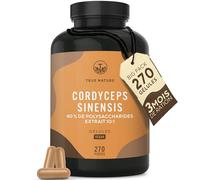 Cordyceps - 6.500 mg CS-4 (10:1) par unité | 270 Gélules pour 3 Mois | Vitalité, Énergie, Immunité | 40 % de Polysaccharides | Vegan, Sans Additifs, Gluten & Lactose - TRUE NATURE