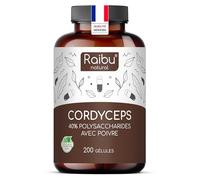 Cordyceps Sinensis CS-4-21000mg de Cordyceps par dose quotidienne (Extrait 10:1) - 40% de Polysaccharides Bioactifs - 200 Capsules: Haute Dose, Végan & sans additifs - Produit par Raibu