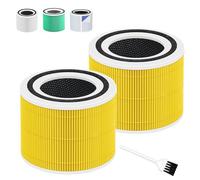 Core 300 Lot de 2 filtres de rechange anti-allergie pour LEVOIT Core 300 et Core 300S Core 300-P Core 300S VortexAir Purificateur d'air Filtre 3 en 1 H13 True HEPA, charbon actif efficace (jaune)