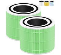 Core 300 Lot de 2 filtres de rechange pour pièce humide compatibles avec le filtre LEVOIT Core 300 et le purificateur d'air Core 300S P350, filtre HEPA 3 en 1 H13 avec charbon actif, pièce # Core
