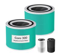 Core 300 Lot de 2 filtres de rechange pour purificateur d'air Levoit Core300-P Core 300 VortexAir 3 en 1 HEPA et charbon actif Core 300-RF-TX