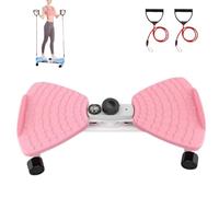Core Abs Twister Board,Waist Twister Machine with Resistance Bands,Noiseless Balance Board Home Gym Exercise Equipment,Track Time,Reps,Calories with Digital Display (Pink)