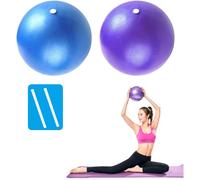 Core Balance 2 Pack Soft Pilates Ball,9 Inch Anti-Burst Exercise Ball With Inflatable Straw,For Pilates,Yoga,Core Workout And Physiotherapy At Home,Pack Of 2,