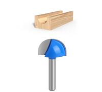 Core Box Fraise à défoncer avec tige de 6,35 mm à fond rond en carbure pour le travail du bois, fraises à double cannelure pour bois dur, bois tendre, contreplaqué, composition (25,4 mm)
