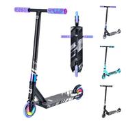 CORE CB1 Mini trottinette de cascades pour débutants à partir de 6 ans - Trottinette pour débutants avec roues de 110 mm - Trottinette professionnelle pour adolescents et enfants - Noir/néochrome