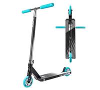 CORE CD1 Trottinette acrobatique - Trottinette Pro et enfants, âgés de 8 à 12 ans, Freestyle, Skatepark, parfaite pour les débutants, garçons et filles (CD1 - Chrome/bleu sarcelle)