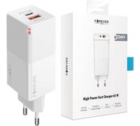 Core Chargeur PD+ QC 3.0 GaN 1 x USB 1 x USB-C 65 W blanc, adaptateur pour MacBook/Pro/Air, iPhone, iPad, Galaxy, Huawei, Xiaomi, Lenovo