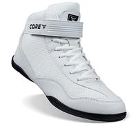 CORE Chaussures de Lutte pour Hommes, Femmes et Enfants - Wrestling Shoes, Lutte Homme - Chaussures d'arts Martiaux antidérapantes, Blanc, 37.5 EU