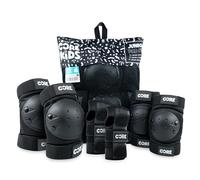 CORE Ensemble de genouillères de protection 6 en 1 pour junior, protections pour patin à roulettes, coudières, genoux, protègepoignets, patins pour enfants, adolescents et adultes pour skateboard,