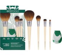 Core Five Lot De 5 Pinceaux De Maquillage Et Éponge Pour Fard À Paupières, Blush, Poudre Bronzante, Eyeliner Et Fond De Teint, Éponge De Mélange De Maquillage, Essentiels Pour Pinceaux