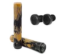 Core - Poignées de trottinette - Douces et longues - Avec barends/grip + autocollant Fantic26 - Tourbillon noir et marron