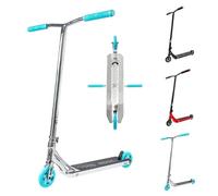 CORE SL3 Trottinette complète - Trottinette professionnelle pour tous les âges - Trottinette Pro pour enfants et adultes - Prêt à rouler - Chrome/bleu sarcelle