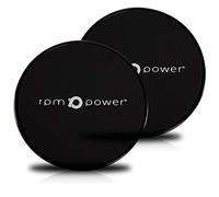 Core Sliders de RPM Power - Entraînement ciblant la ceinture abdominale pour des abdos toniques et sculptés - Entraînement Full Body - Deux côtés - Convient à tous types de sols (Noir)