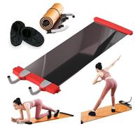 Core Training Slide Board - Tapis de fitness pour exercices abdominaux, idéal pour les exercices des jambes, l'entraînement de planche, le patinage et le hockey sur glace, 140 cm, rouge