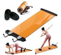 Core Training Slide Board - Tapis de fitness pour exercices abdominaux, idéal pour les exercices des jambes, l'entraînement de planche, le patinage et le hockey sur glace, 140 cm, orange