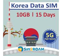 Corée Données Uniquement Carte SIM 15 Jours|10 Go de données Internet 5G/4G LTE|Données de Test GRATUITES 100 Mo/1 Jour au Europa|Carte SIM de Voyage|Carte SIM prépayée|Pas de numéro de téléphone